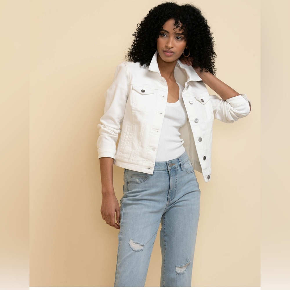 American Eagle White Jean Jacket